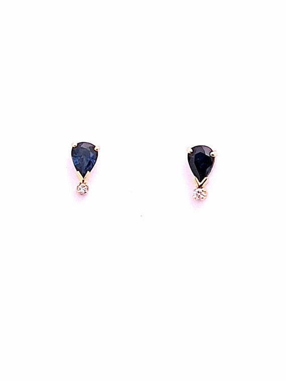 1.75ct Natural Sapphire & Diamond Earrings in 18ct Yellow Gold