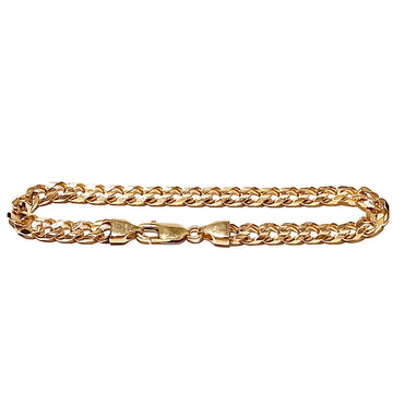 10ct Yellow Gold Solid Flat Curb Link Bracelet