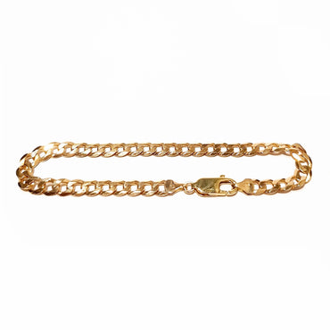 9ct Yellow Gold Flat Curb Link Bracelet