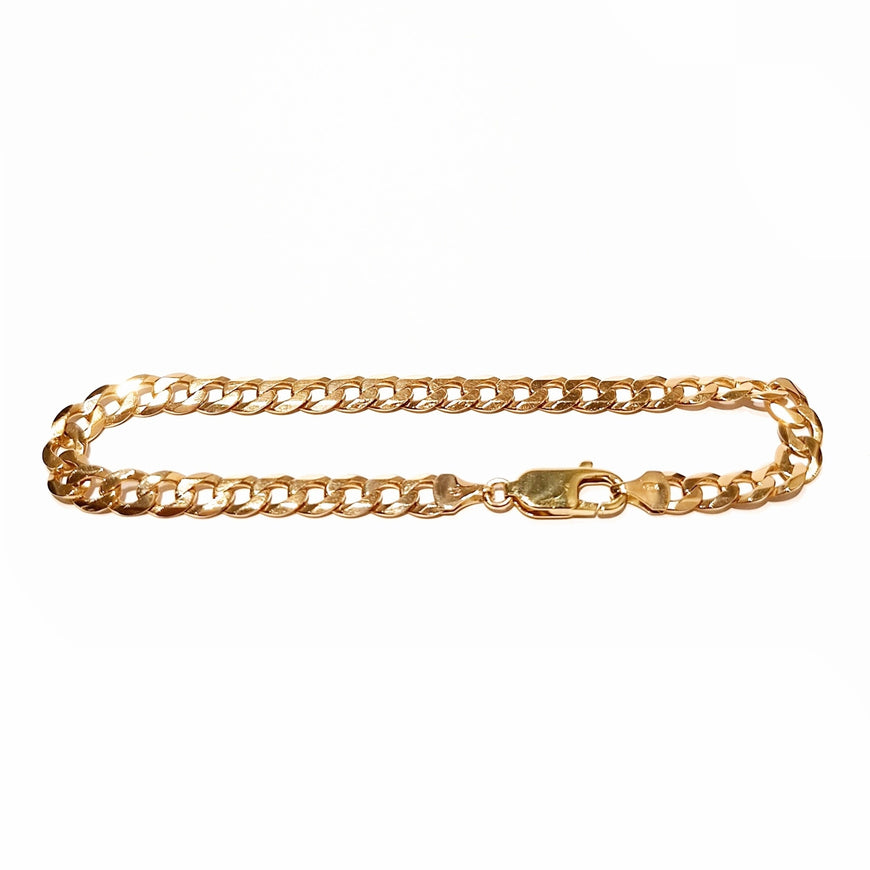 9ct Yellow Gold Flat Curb Link Bracelet