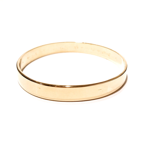 9k Yellow Gold Solid Bangle with Flat Edge