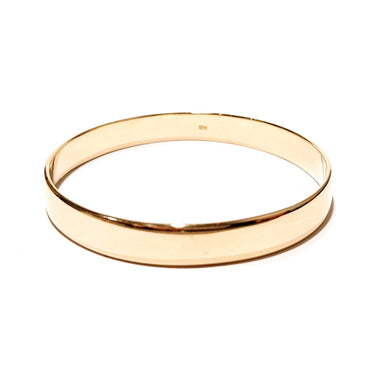 9ct Solid Yellow Gold Flat Bangle