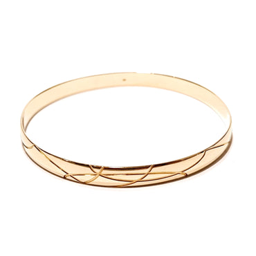 9ct Yellow Gold Engraved Pattern Bangle