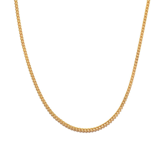18ct Yellow Gold Curb Link Necklace 45cm