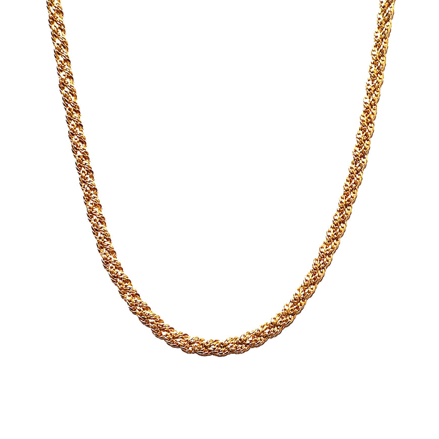 18ct Yellow Gold Patterned Necklace 45cm