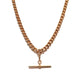 9ct Rose Gold Antique Fob Curb Link Chain Necklace 45cm