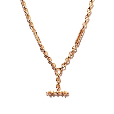 9ct Rose Gold Antique Fob Chain Necklace 50cm