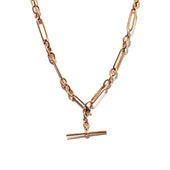 9ct Rose Gold Antique Fob Chain Necklace 50cm