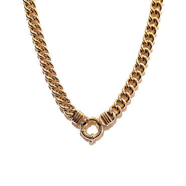 9ct Yellow Gold Curb Link Chain With Bolt Clasp 50cm