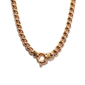 9ct Two-Toned Gold Heavy Roller Link Chain With Bolt Clasp 45cm