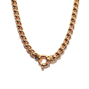9ct Two-Toned Gold Heavy Roller Link Chain With Bolt Clasp 45cm