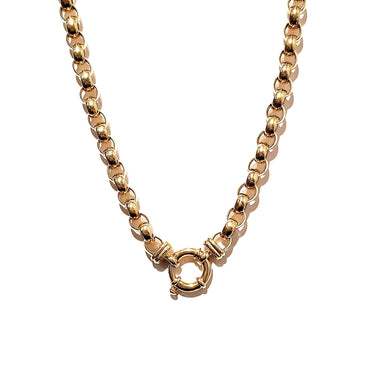 9ct Yellow Gold Belcher Chain Necklace With Bolt Clasp 45cm