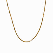 18ct Yellow Gold Box Link Chain Necklace 60cm