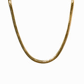 18ct Yellow Gold Flat Herringbone Chain Necklace 45cm