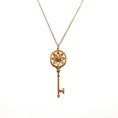 18ct Yellow Gold Diamond Key Necklace and Pendant