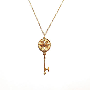 18ct Yellow Gold Diamond Key Necklace and Pendant