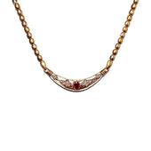 18ct Yellow Gold Vintage 0.54ct Ruby & Diamond Collar Necklace 40cm