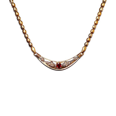 18ct Yellow Gold Vintage 0.54ct Ruby & Diamond Collar Necklace 40cm