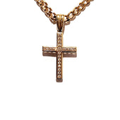 9ct Yellow Gold Diamond Cross Pendant