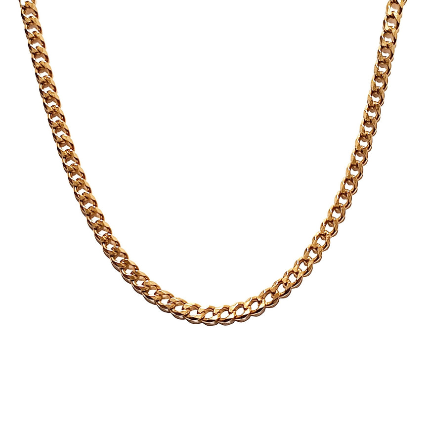 9ct Yellow Gold Curb Link Chain Necklace 52cm