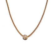 18ct Yellow Gold 0.51ct  Diamond Pendant & Chain Necklace 53cm