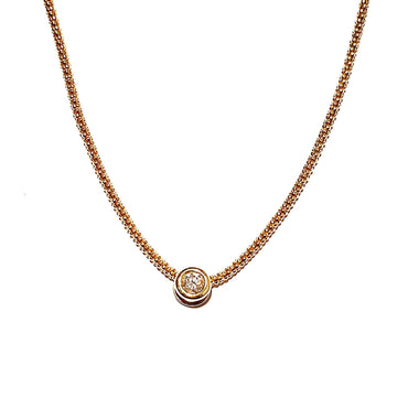 18ct Yellow Gold 0.51ct  Diamond Pendant & Chain Necklace 53cm