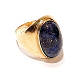 18ct Yellow Gold Lapis Lazuli Heavy Ring