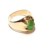 14ct Yellow Gold Solid Jade Ring
