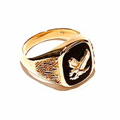 9ct Yellow Gold Onyx Eagle Signet Ring