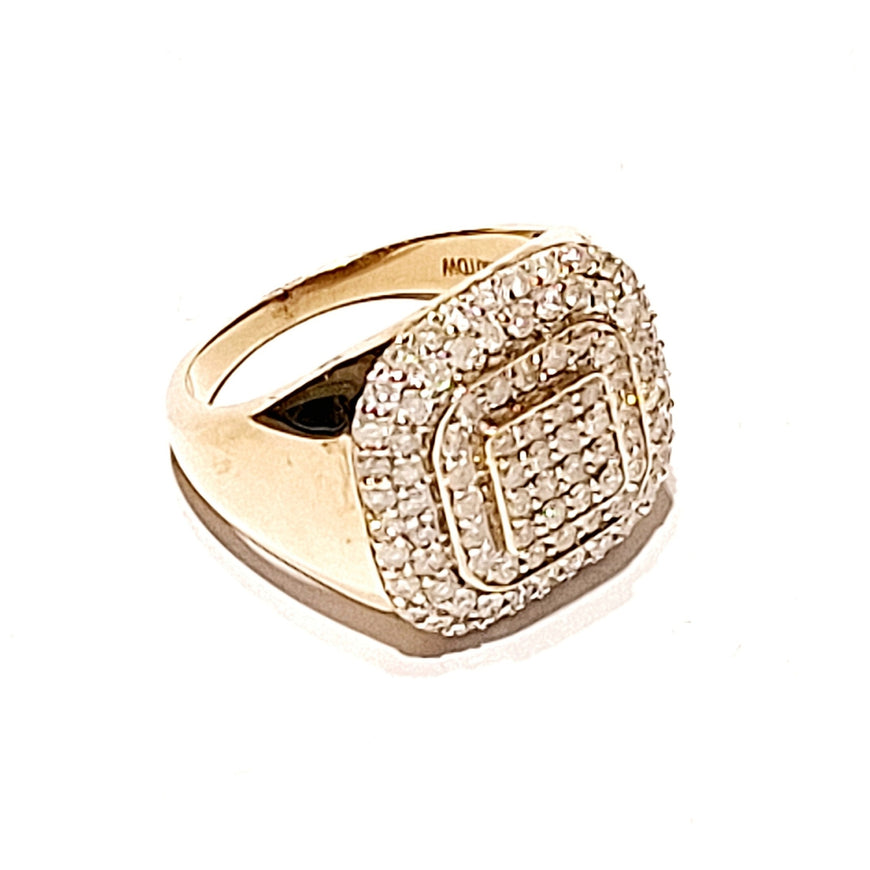 10ct Yellow Gold Men's 2.00ct Diamond Cluster Ring
