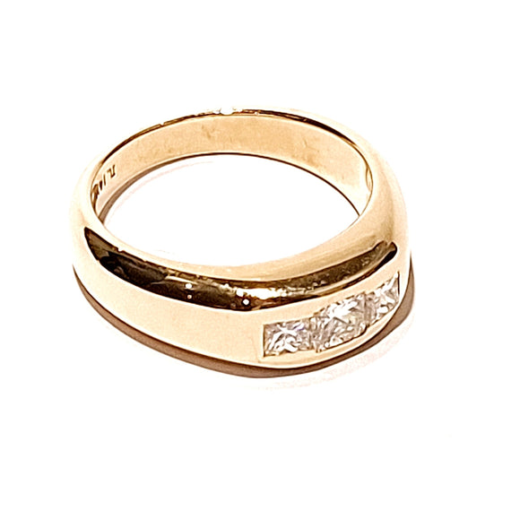 14ct Yellow Gold 0.98ct Diamond Trilogy Ring