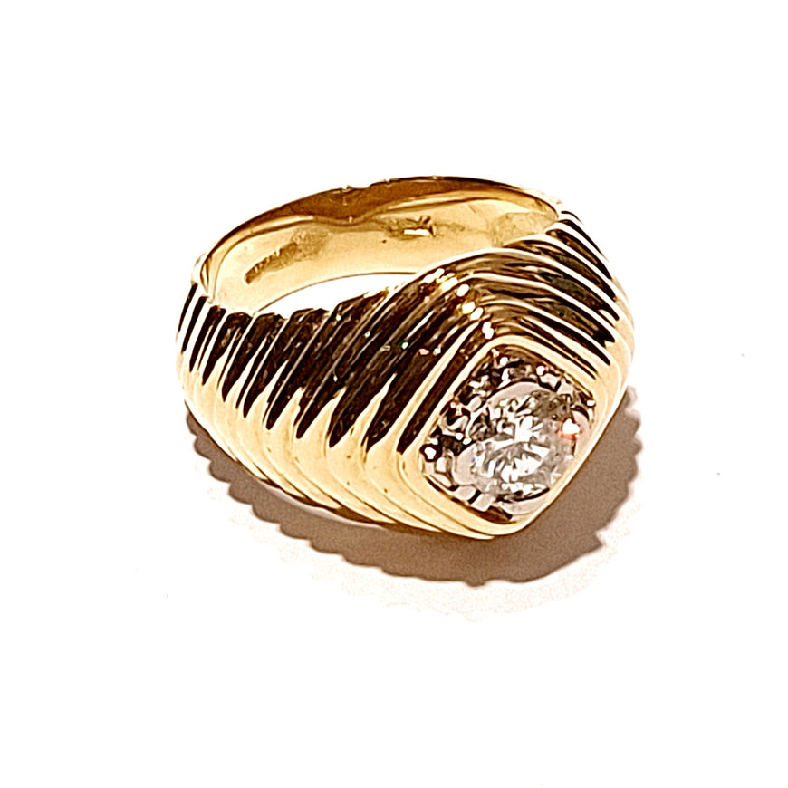 18ct Yellow Gold Brilliant 0.90ct Diamond Men's Ring