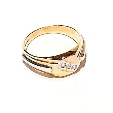 18ct Three Toned Gold Diamond Ring