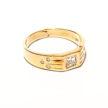 18ct Yellow Gold Diamond Men's Ring