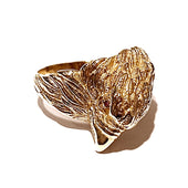 10ct Yellow Gold Men's Eagle Ring With Ruby Eyes