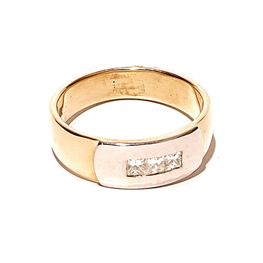 9ct Two Toned Gold 0.45ct Diamond Men's Ring