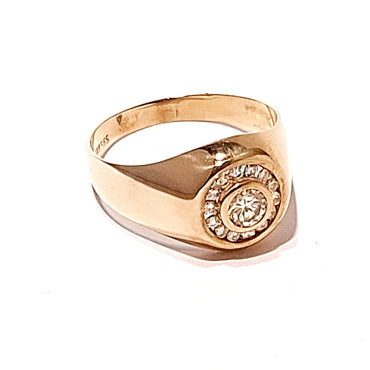 14ct Yellow Gold 0.68ct Diamond Cluster Men's Ring