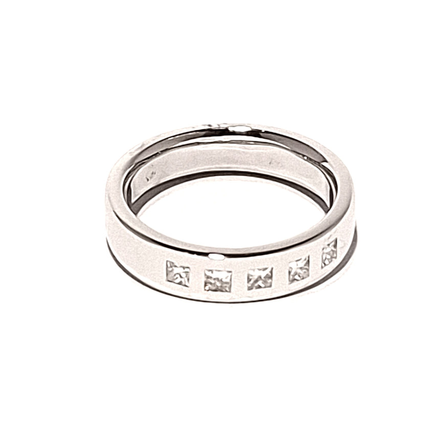 18ct White Gold Diamond Cluster Men's Ring