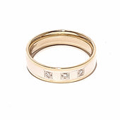 14ct Two Toned Diamond Men's Ring