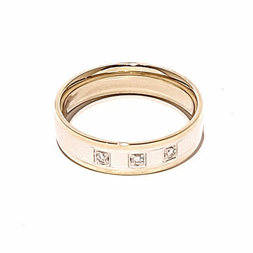 14ct Two Toned Diamond Men's Ring