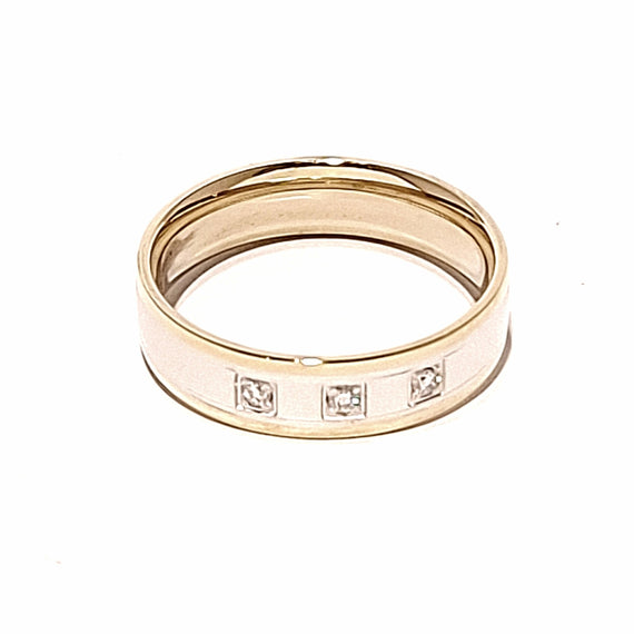 14ct Two Toned Diamond Men's Ring
