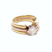 18ct Two Toned Gold 0.75ct VS1 Diamond Ladies Solitaire Ring
