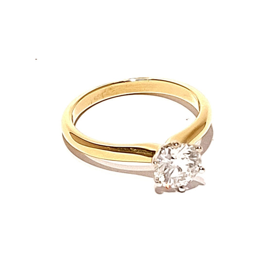 18ct Yellow Gold 1.00ct Diamond Solitaire Ring