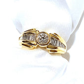 18ct Yellow Gold 0.90ct Diamond Ladies Cluster Ring