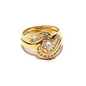 18ct Yellow Gold Spiral 0.61ct Diamond Ladies Ring