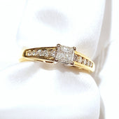 18ct Yellow Gold 0.65ct Princess Cut Diamond Ring
