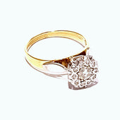 18ct Yellow & White Gold Antique Diamond Cluster Ring