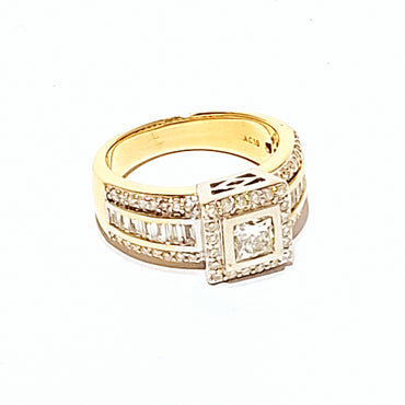 18ct Yellow Gold 1.00ct Diamond Cluster Ring