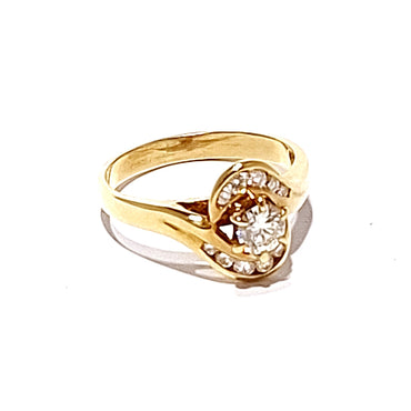 18ct Yellow Gold Spiral 0.50ct VS Diamond Cluster Ring