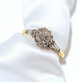 18ct Yellow & White Gold Antique 0.27ct Diamond Cluster Ring
